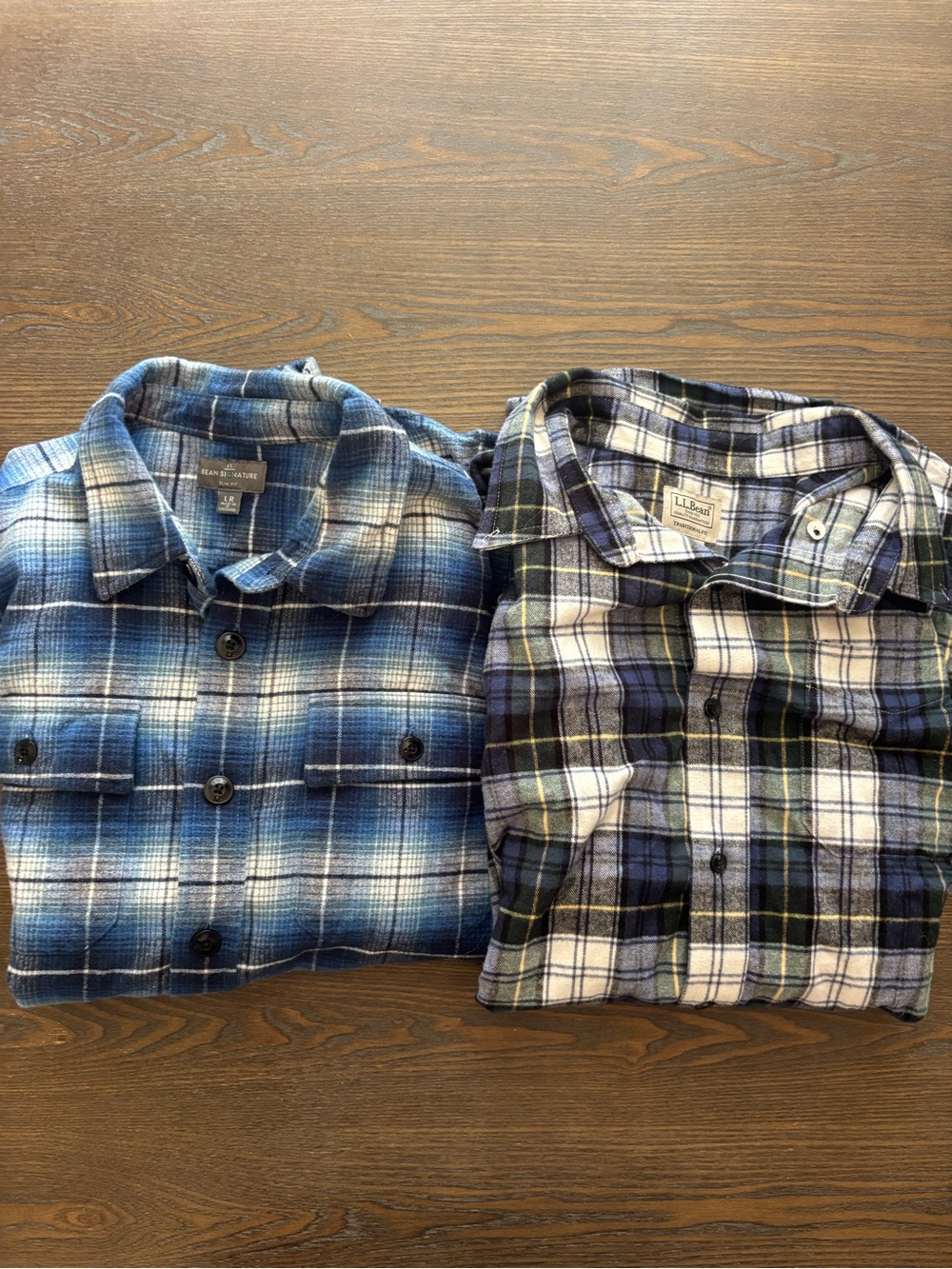 Signature Blue Plaid Casual Button-Down Shirt LL Bean